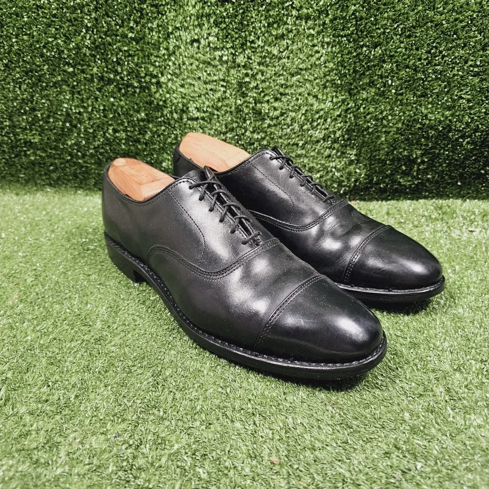 Allen Edmonds Park Avenue Black Leather Cap Toe Formal Dress Shoes Mens 8 D